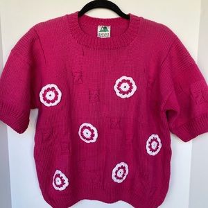 NEW 90’s Vintage Crop Short Sleeve Sweater
